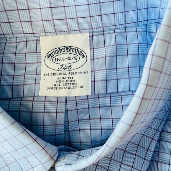 Brooks Brothers 346 THE ORIGINAL POLO SLIM FIT NON-IRON ALL COTTON SHIRT - Picture 8 of 8